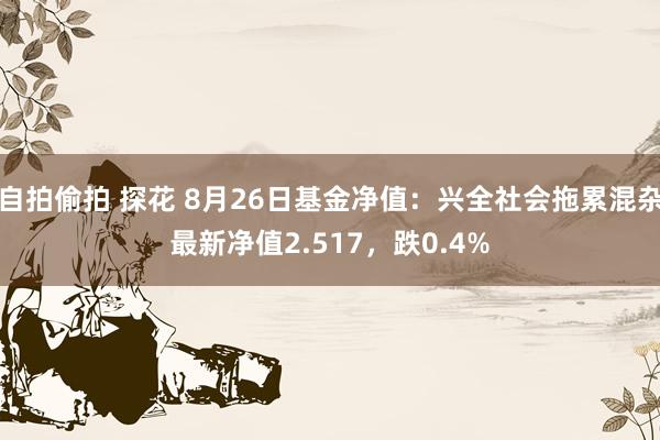 自拍偷拍 探花 8月26日基金净值：兴全社会拖累混杂最新净值2.517，跌0.4%