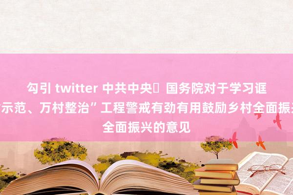 勾引 twitter 中共中央 国务院对于学习诓骗“千村示范、万村整治”工程警戒有劲有用鼓励乡村全面振兴的意见