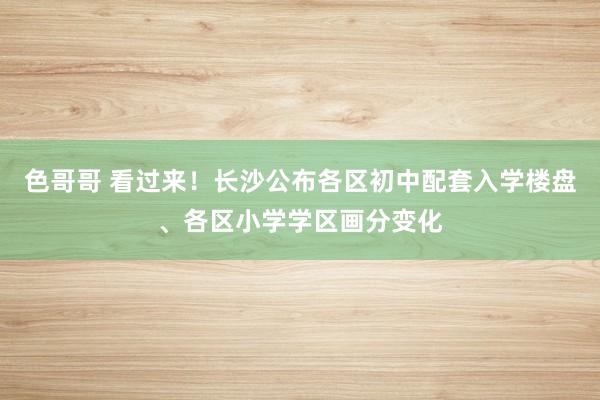 色哥哥 看过来！长沙公布各区初中配套入学楼盘、各区小学学区画分变化