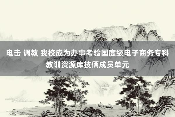 电击 调教 我校成为办事考验国度级电子商务专科教训资源库技俩成员单元