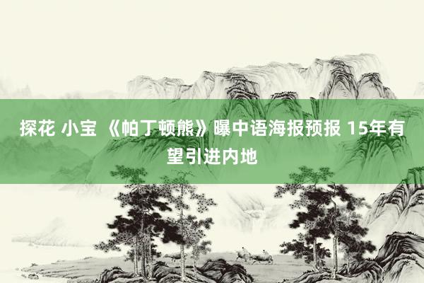 探花 小宝 《帕丁顿熊》曝中语海报预报 15年有望引进内地